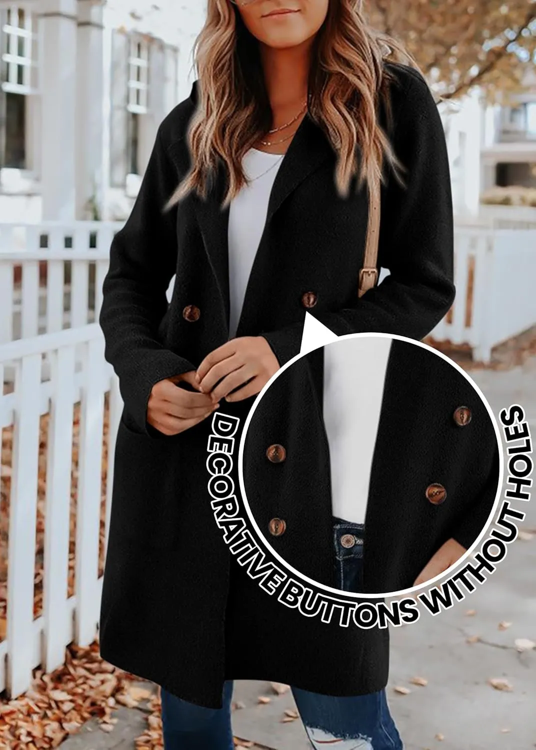 KIRUNDO Cardigan Sweaters for Women 2025 Fall Fashion Open Front Warm Thick Long Winter Coats Jackets Decorative Buttons