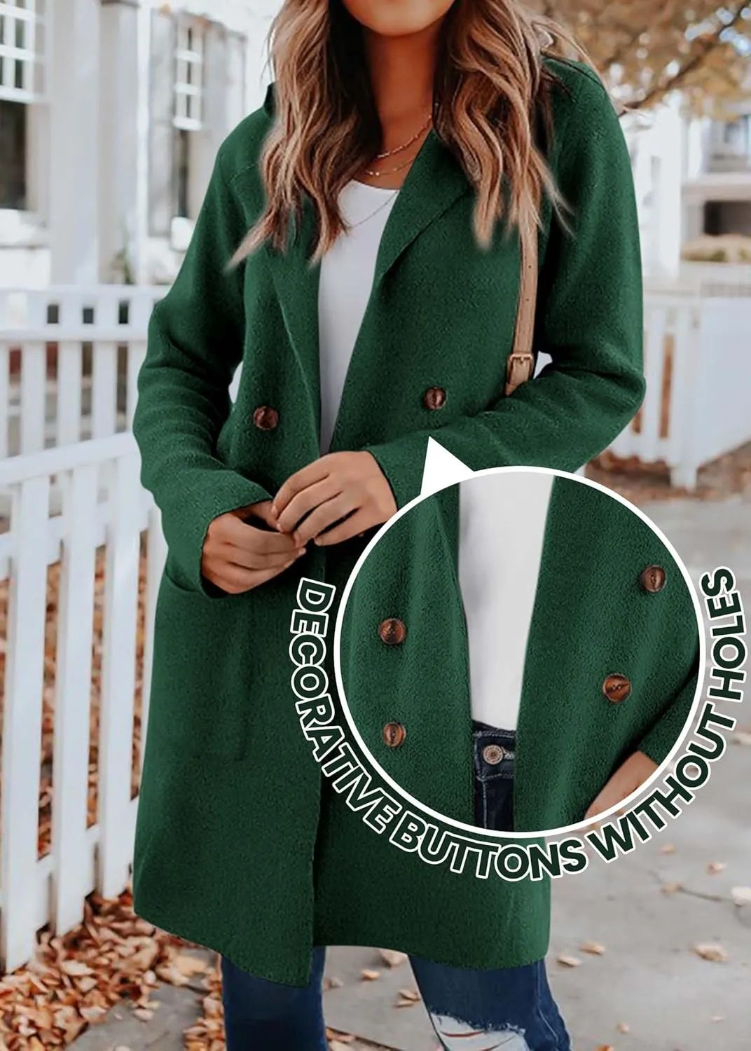 KIRUNDO Cardigan Sweaters for Women 2025 Fall Fashion Open Front Warm Thick Long Winter Coats Jackets Decorative Buttons