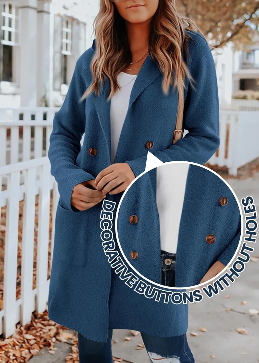 KIRUNDO Cardigan Sweaters for Women 2025 Fall Fashion Open Front Warm Thick Long Winter Coats Jackets Decorative Buttons