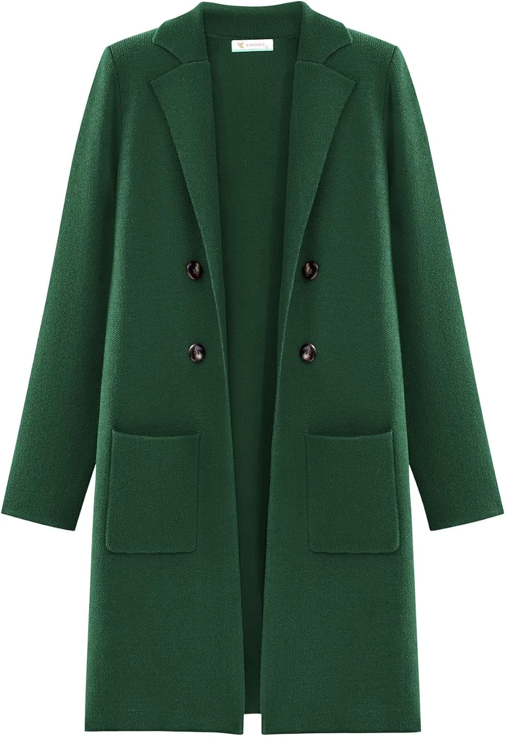 KIRUNDO Cardigan Sweaters for Women 2025 Fall Fashion Open Front Warm Thick Long Winter Coats Jackets Decorative Buttons