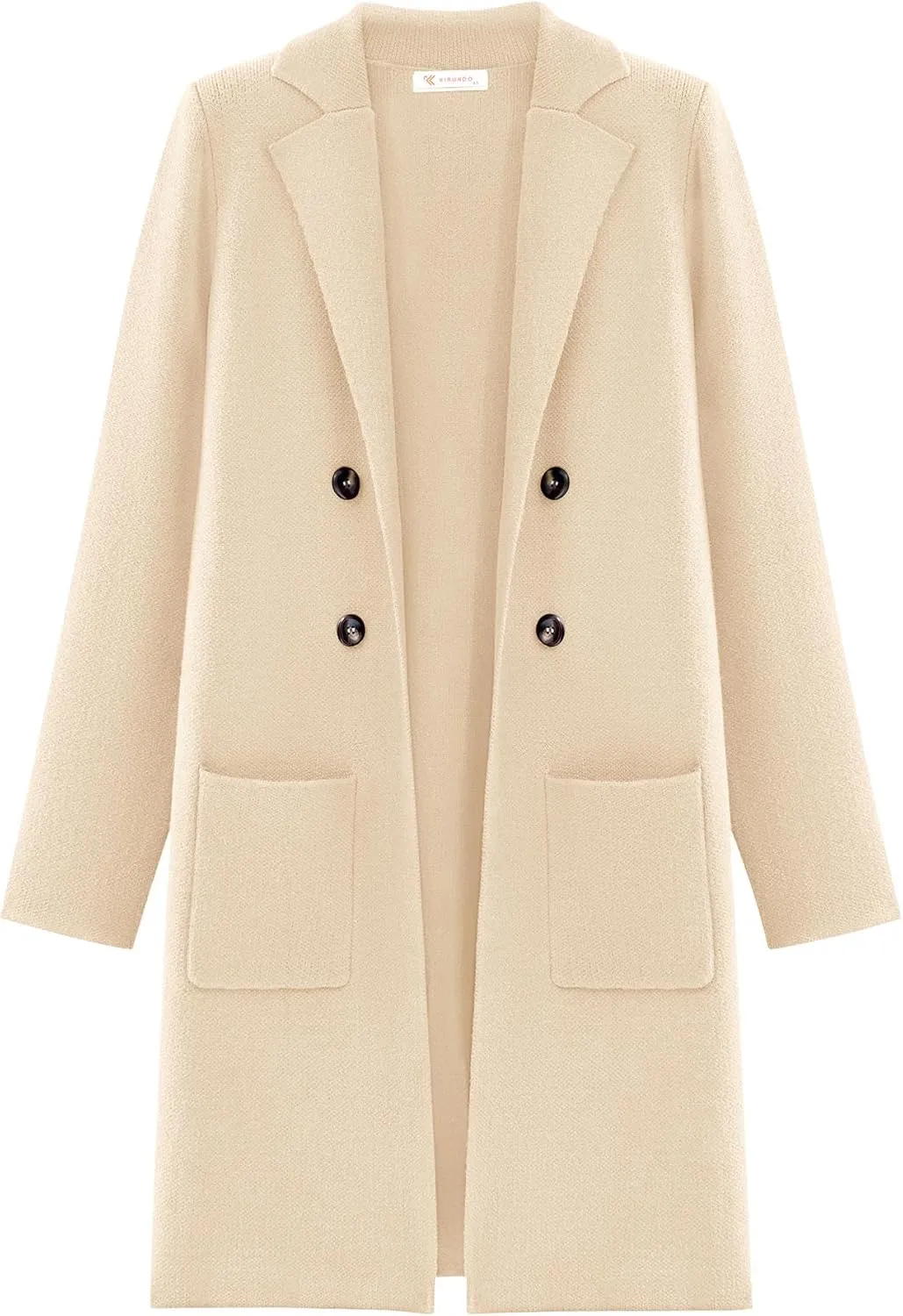 KIRUNDO Cardigan Sweaters for Women 2025 Fall Fashion Open Front Warm Thick Long Winter Coats Jackets Decorative Buttons