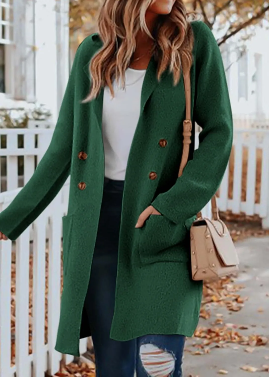 KIRUNDO Cardigan Sweaters for Women 2025 Fall Fashion Open Front Warm Thick Long Winter Coats Jackets Decorative Buttons
