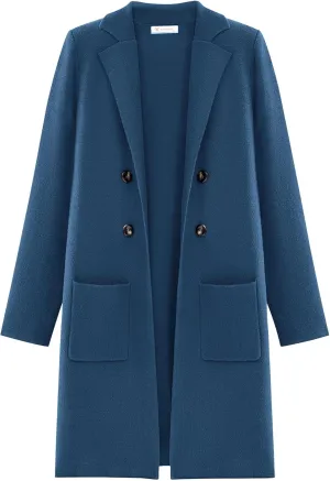 KIRUNDO Cardigan Sweaters for Women 2025 Fall Fashion Open Front Warm Thick Long Winter Coats Jackets Decorative Buttons