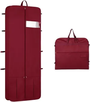 Kntiwiwo Wedding Dress Garment Bag 72" Dress Bags for Gowns Long with Accessories Pockets Bridal Garment Cover with Adjustable Handles for Wedding Dress, Prom Evening Gown