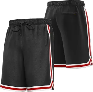 KXK Mens Mesh Basketball Shorts,Athletic Shorts Gym Running Training Shorts with Pockets