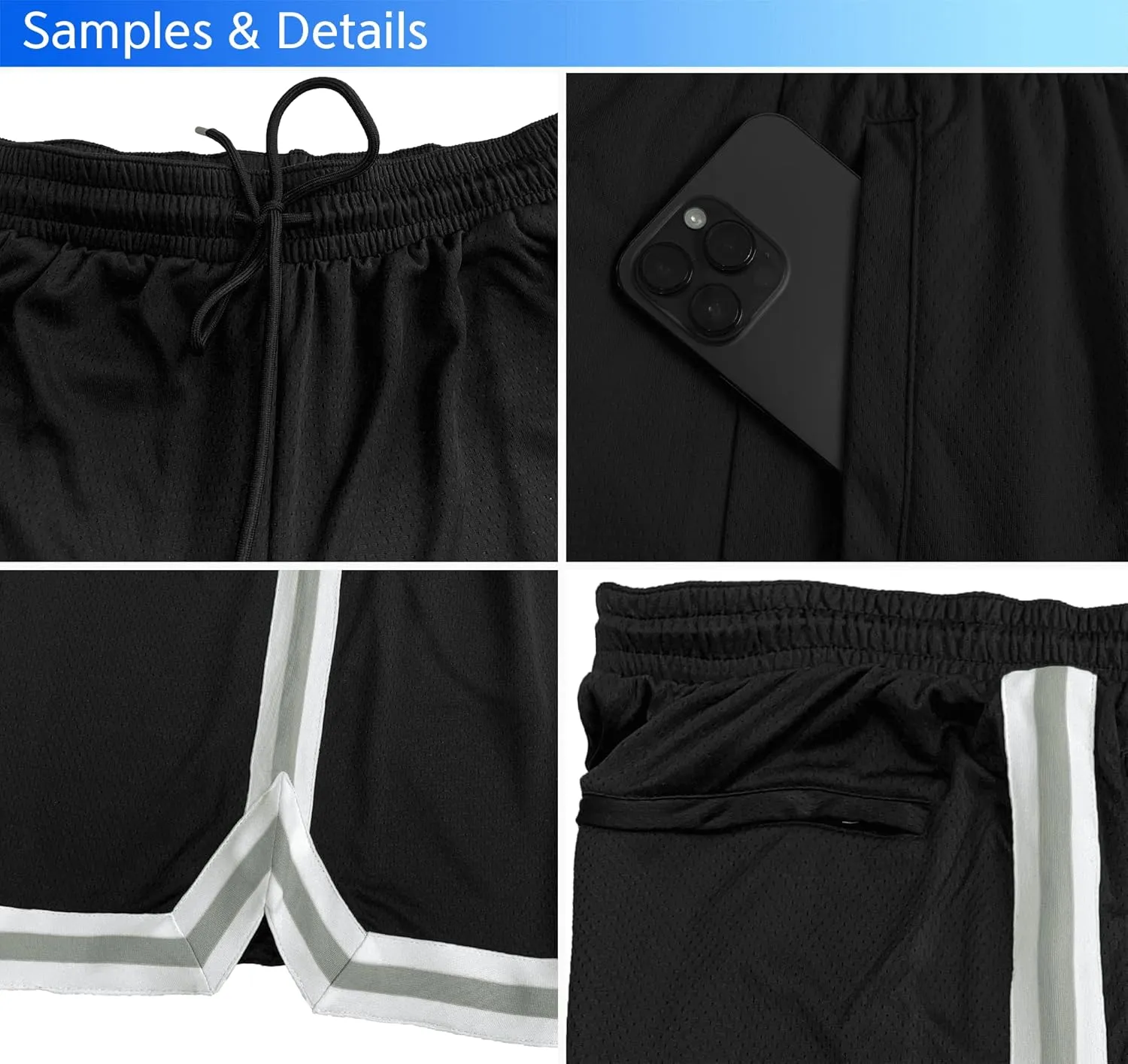 KXK Mens Mesh Basketball Shorts,Athletic Shorts Gym Running Training Shorts with Pockets