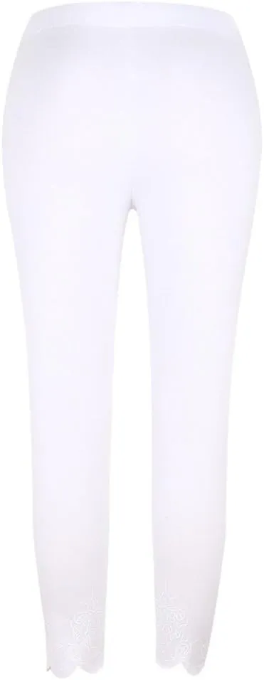 Lace Leggings for Women Capri Jean Leggings High Waisted Yoga Pants Stretch Tights Summer Cropped Trousers Plus Size