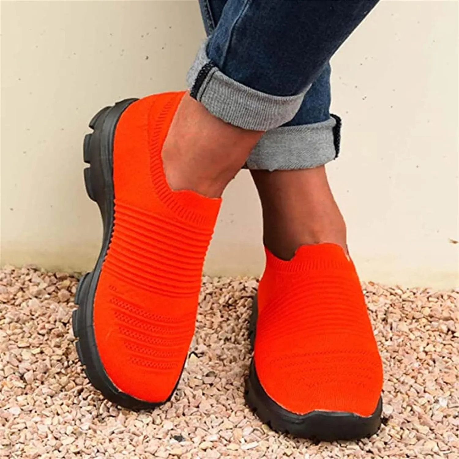 Ladmiple Gym Shoes For Women Workout Memory Foam Slip On Running Shoes Non Slip Walking Tennis Fashion Athletic Sneakers