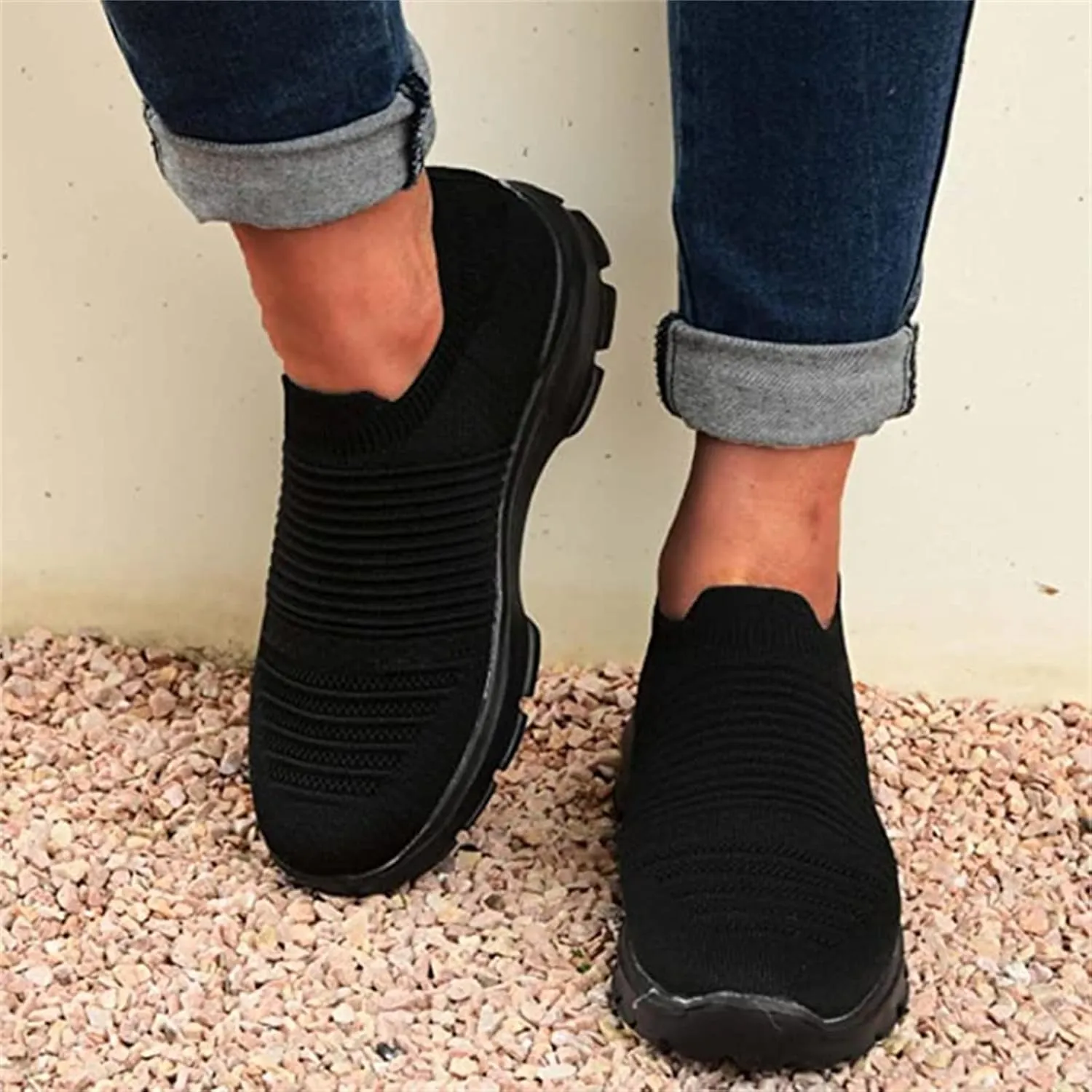 Ladmiple Gym Shoes For Women Workout Memory Foam Walking Shoes Slip on Sock Sneakers Mesh Athletic Running Tennis Shoes