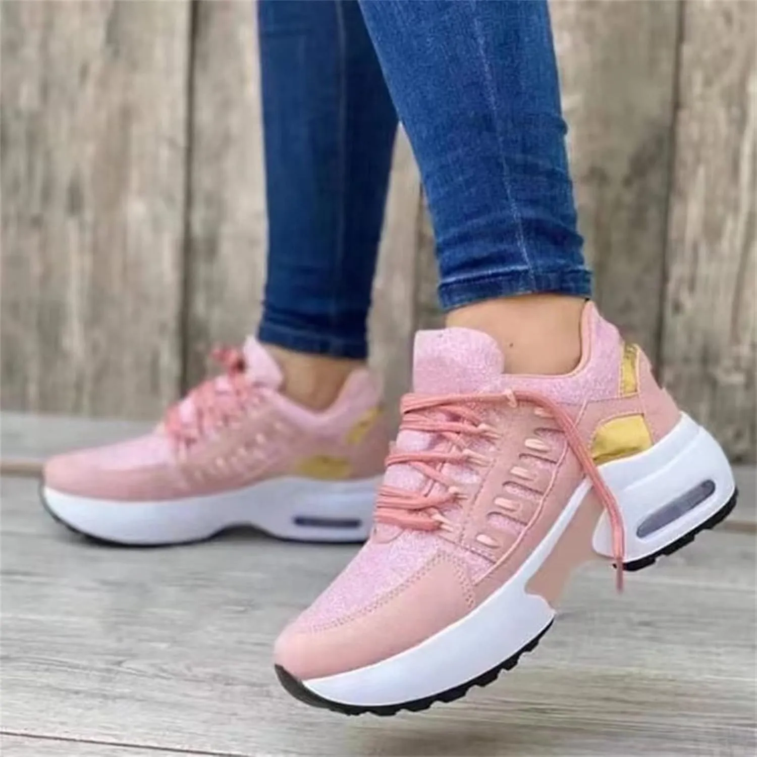 Ladmiple Shoes For Women Sneakers Slip Ons Walking Running Shoes Non Slip Tennis Fashion Sneakers Slip On Platform Shoes