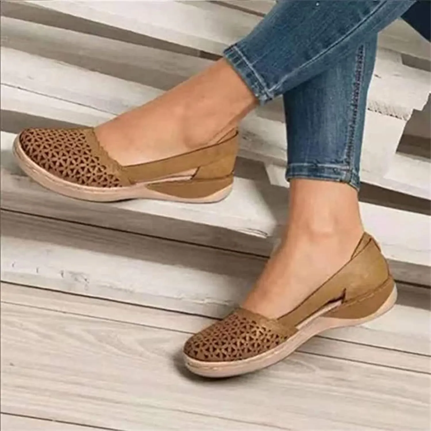 Ladmiple Shoes For Women Sneakers Trendy Fashion Slip On Low Top Walking Shoes Dressy Casual Summer Flats Canvas Loafers