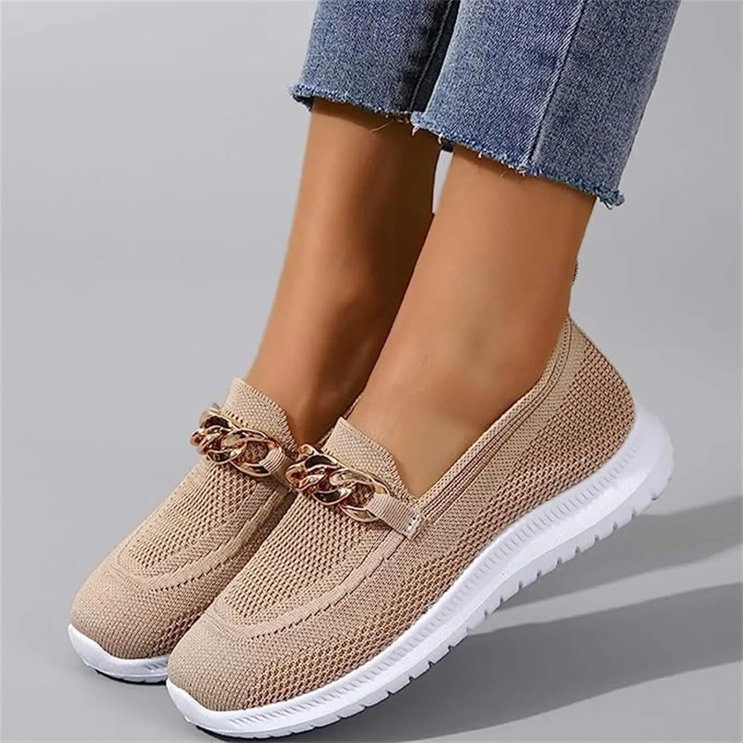 Ladmiple Walking Shoes Women Comfort Slip On Running Shoes Non Slip Casual Fashion Gym Athletic Tennis Workout Sneakers