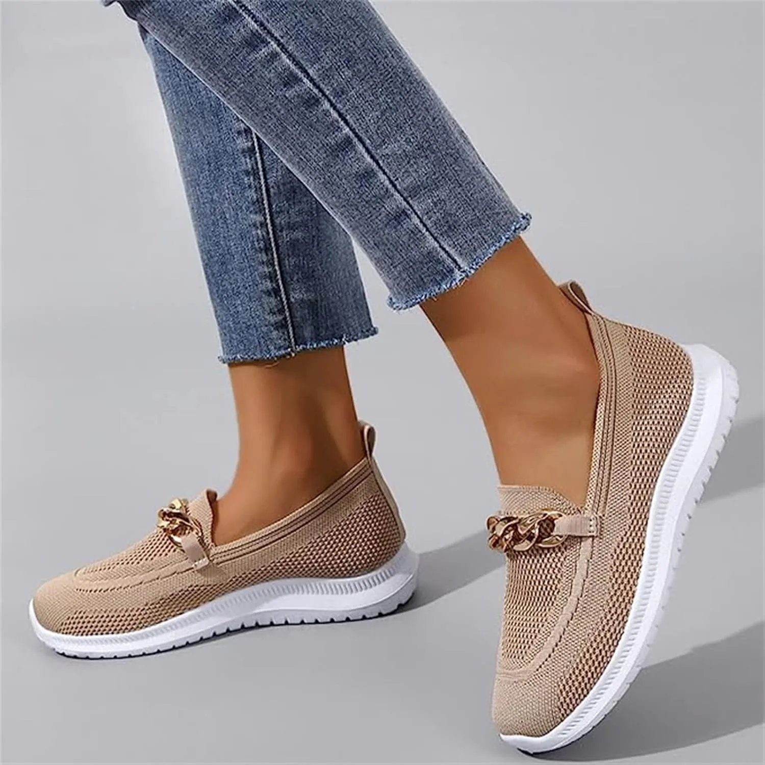 Ladmiple Walking Shoes Women Comfort Slip On Running Shoes Non Slip Casual Fashion Gym Athletic Tennis Workout Sneakers