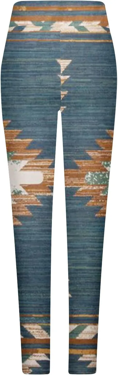 LAWOR Womens Fleece Leggings Denim Printed Casual Boot Leggings Warm High Waisted Fall Winter Pants Trendy Tight Pants