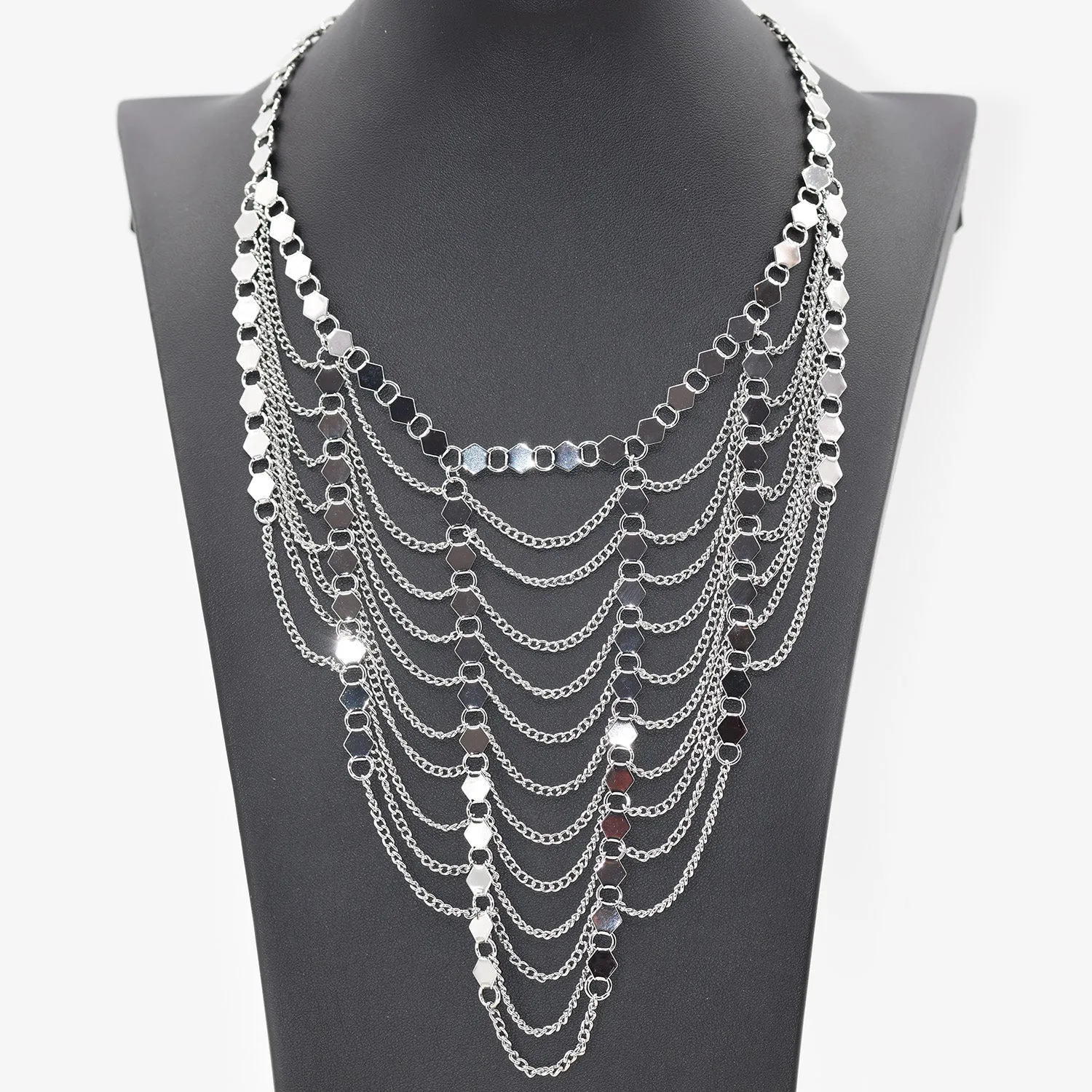 Layered chain feature necklace