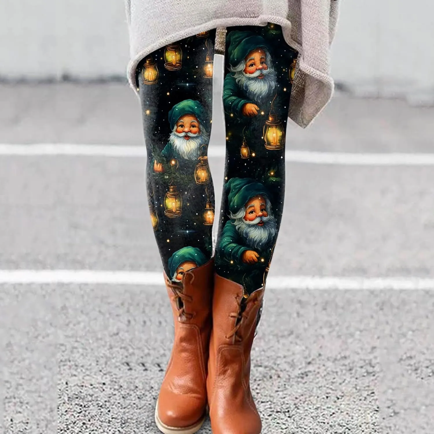 Leggings for Women Leggings Full Length Micro Elastic Fashion Soft Daily Transparent White Ash S 5XL Fall & Winter