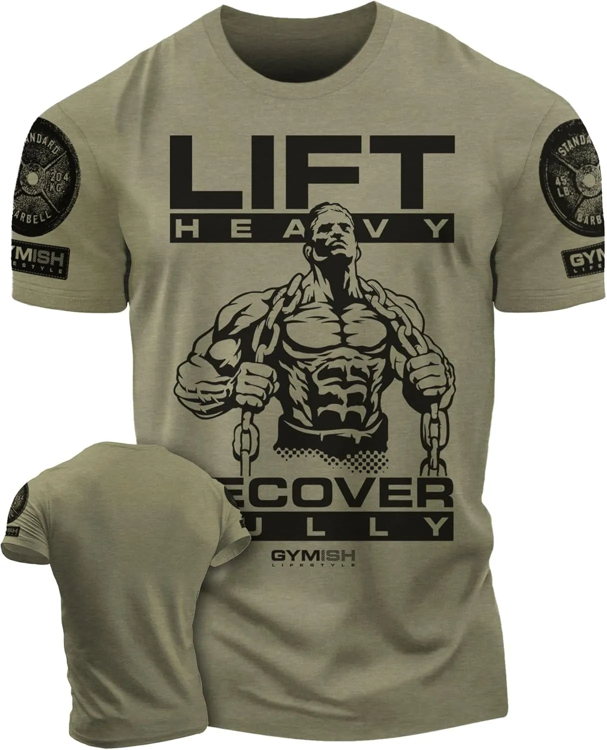 Lift Heavy Recover Fully T-Shirts for Workout, Funny Gym Shirt for Men