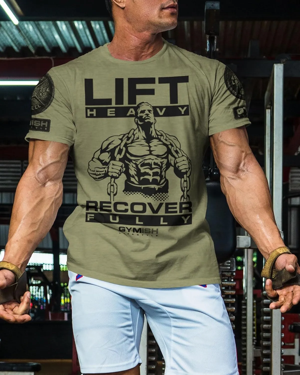 Lift Heavy Recover Fully T-Shirts for Workout, Funny Gym Shirt for Men