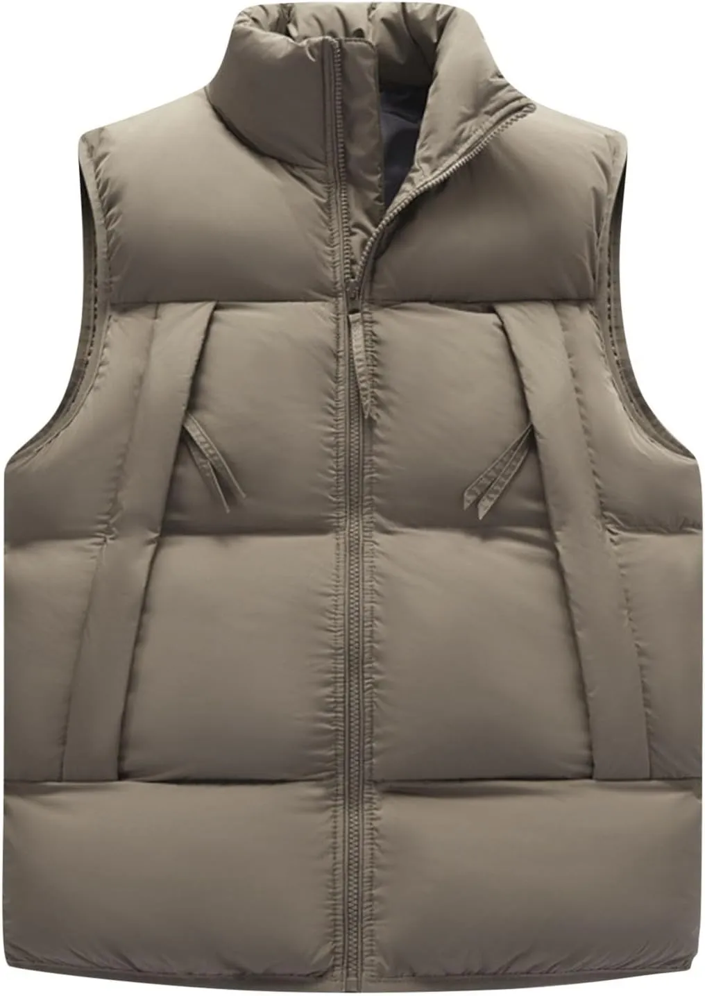 Lightweight Puffer Vest Men Sleeveless Winter Coat Stand Collar Vest Zip Up Down Vest Big and Tall Puffer Vest