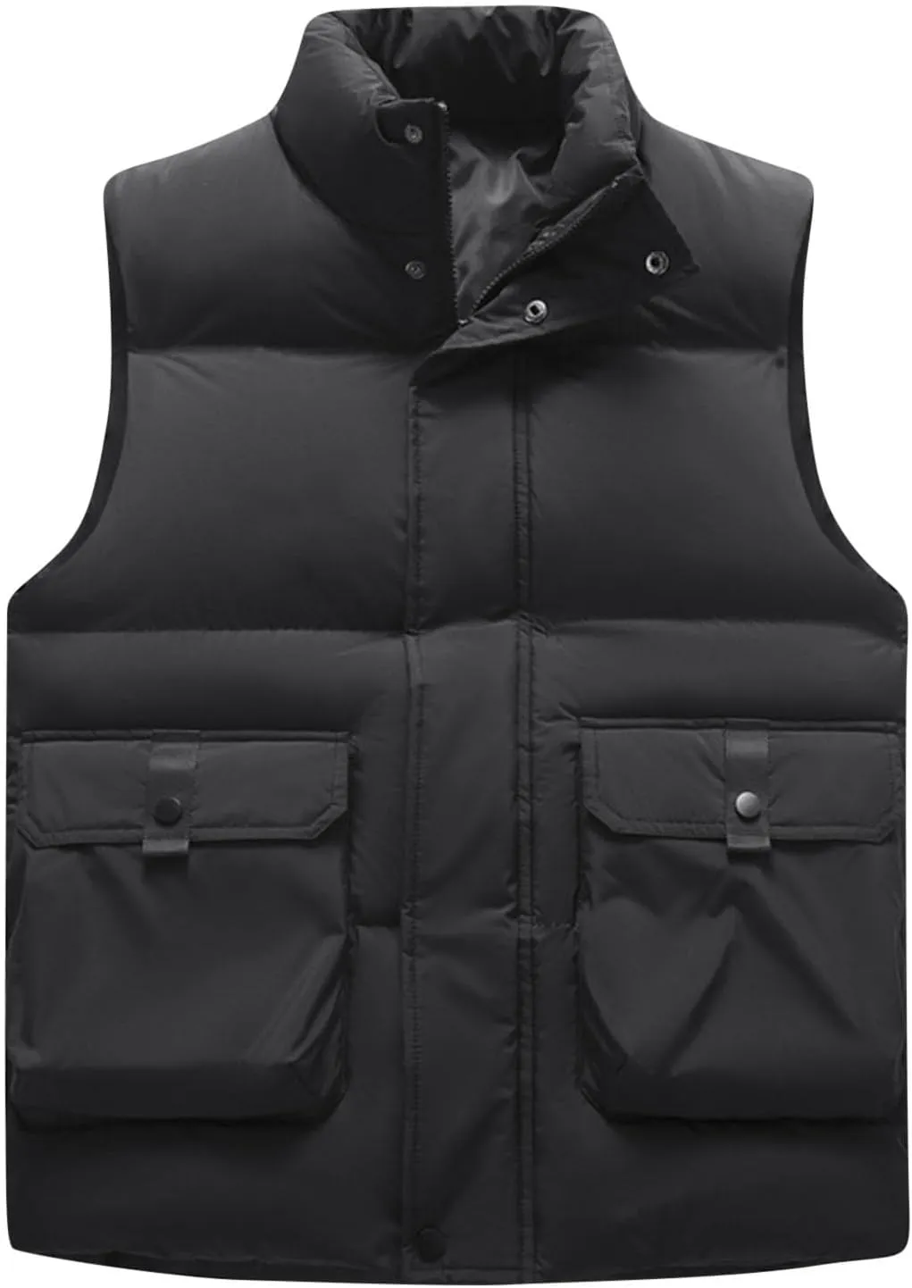 Lightweight Puffer Vest Men Sleeveless Winter Coat Stand Collar Vest Zip Up Down Vest Big and Tall Puffer Vest