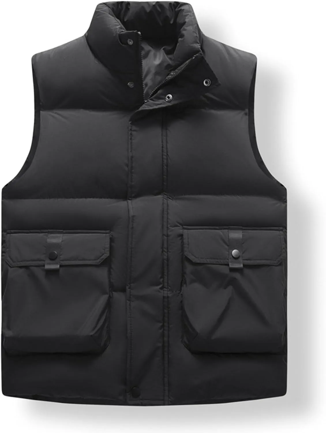 Lightweight Puffer Vest Men Sleeveless Winter Coat Stand Collar Vest Zip Up Down Vest Big and Tall Puffer Vest