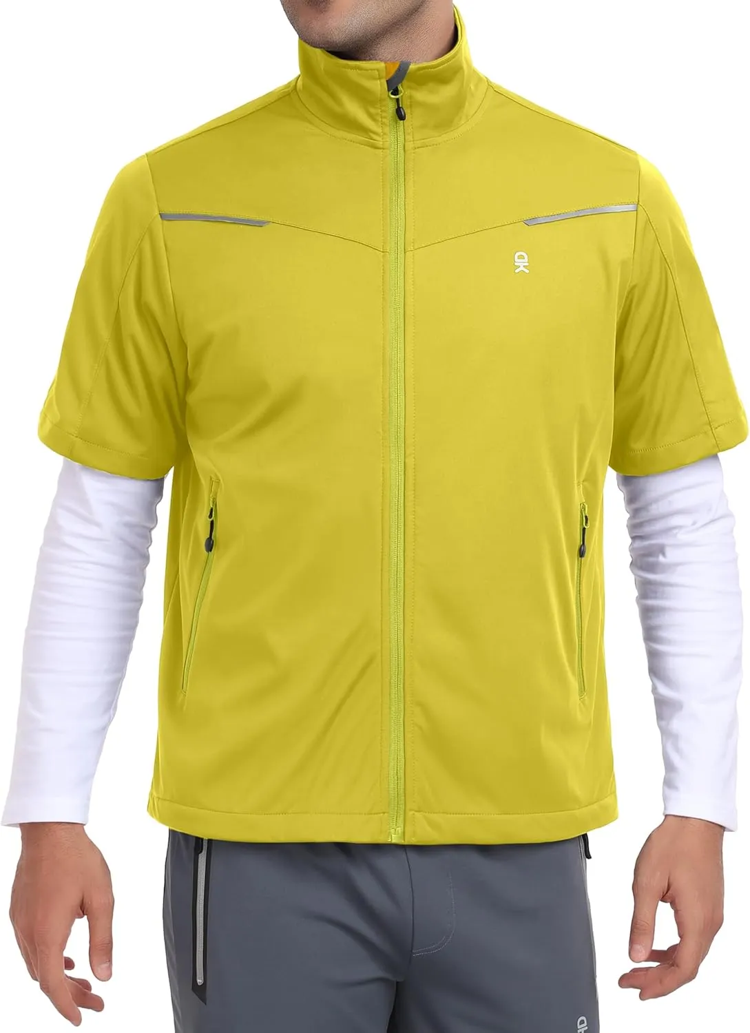 Little Donkey Andy Men's Lightweight Softshell Vests Short Sleeve Jackets for Golfing Hiking Running