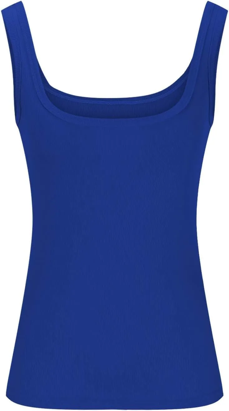 Lmdudan Sexy Tank Tops for Women Ribbed Knit Sleeveless U-Neck Summer Workout Tees Fashion Solid Color Slim Fit Cami Shirts