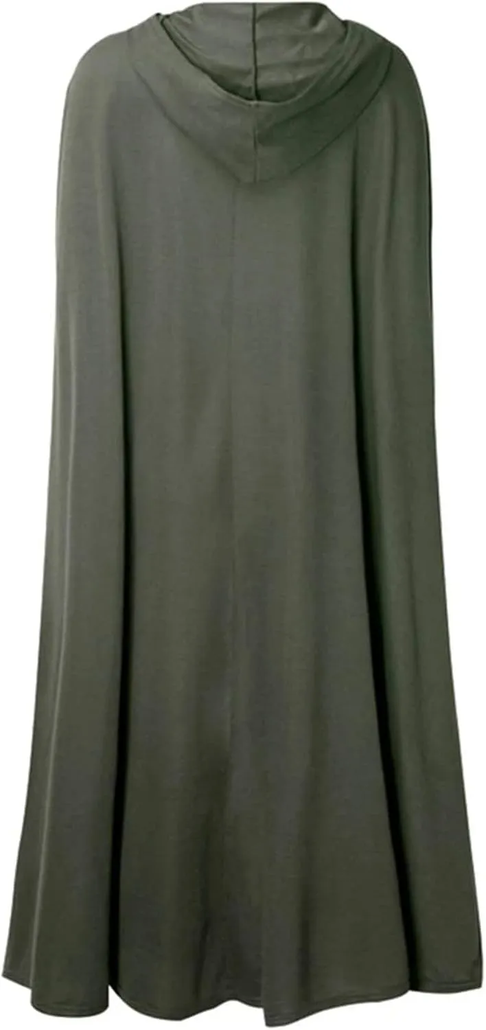 Long Hooded Cloak for Women Winter Jackets Wool Blend Pea Coats Split Fork Outerwear Long Poncho Cape Coat