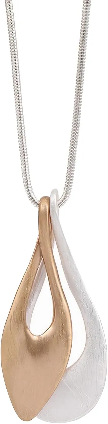 Long Pendant Necklace for Women Boho Bird Teardrop Chunky Sweater Chain Necklace Non-Tarnish Metal Statement Jewelry Y-Necklace