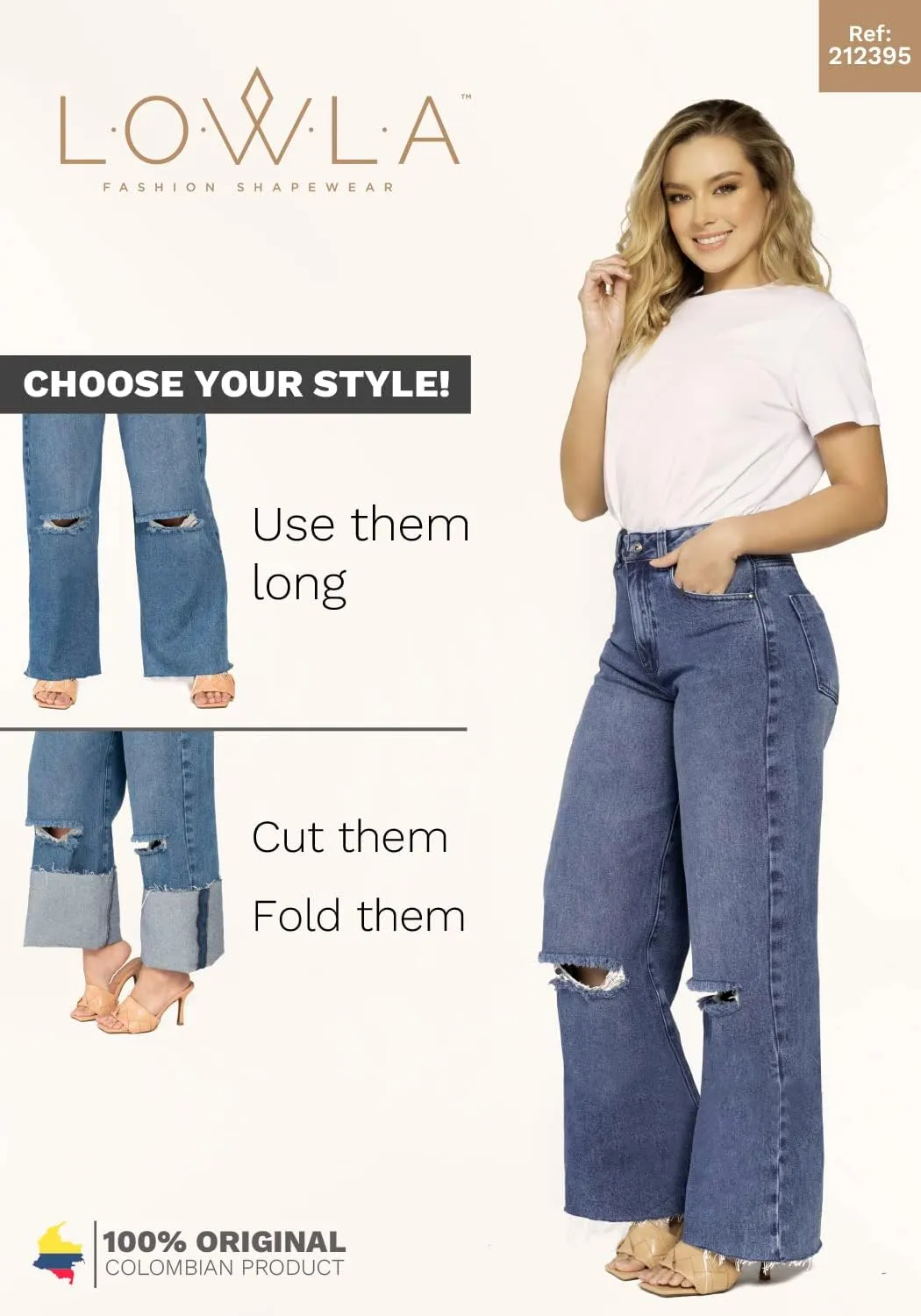 L.O.W.L.A SHAPEWEAR High Waisted Jeans for Women | Pantalones Colombianos Levanta cola | Butt Lifting Jeans