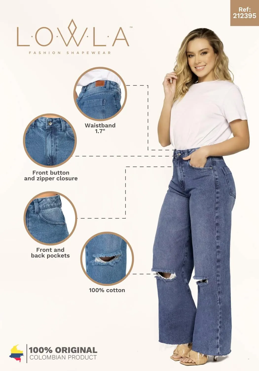 L.O.W.L.A SHAPEWEAR High Waisted Jeans for Women | Pantalones Colombianos Levanta cola | Butt Lifting Jeans