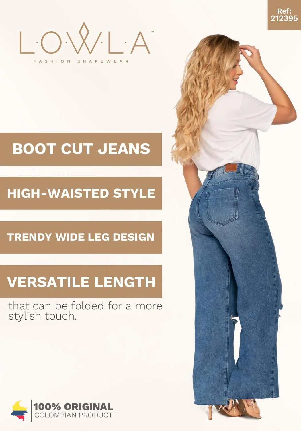 L.O.W.L.A SHAPEWEAR High Waisted Jeans for Women | Pantalones Colombianos Levanta cola | Butt Lifting Jeans