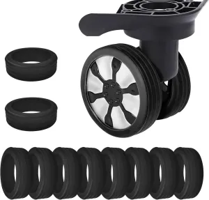 Luggage Cover Protector Wheel Shoes Trolley Case Caster Grip Smooth Mute Portable Travel Bags Wheels Protector Silicone Caster 10 Pcs
