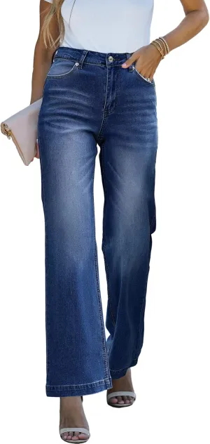 luvamia Wide Leg Jeans for Women Distressed Baggy High Waisted 90s Jeans Stretchy Denim Pants Trendy