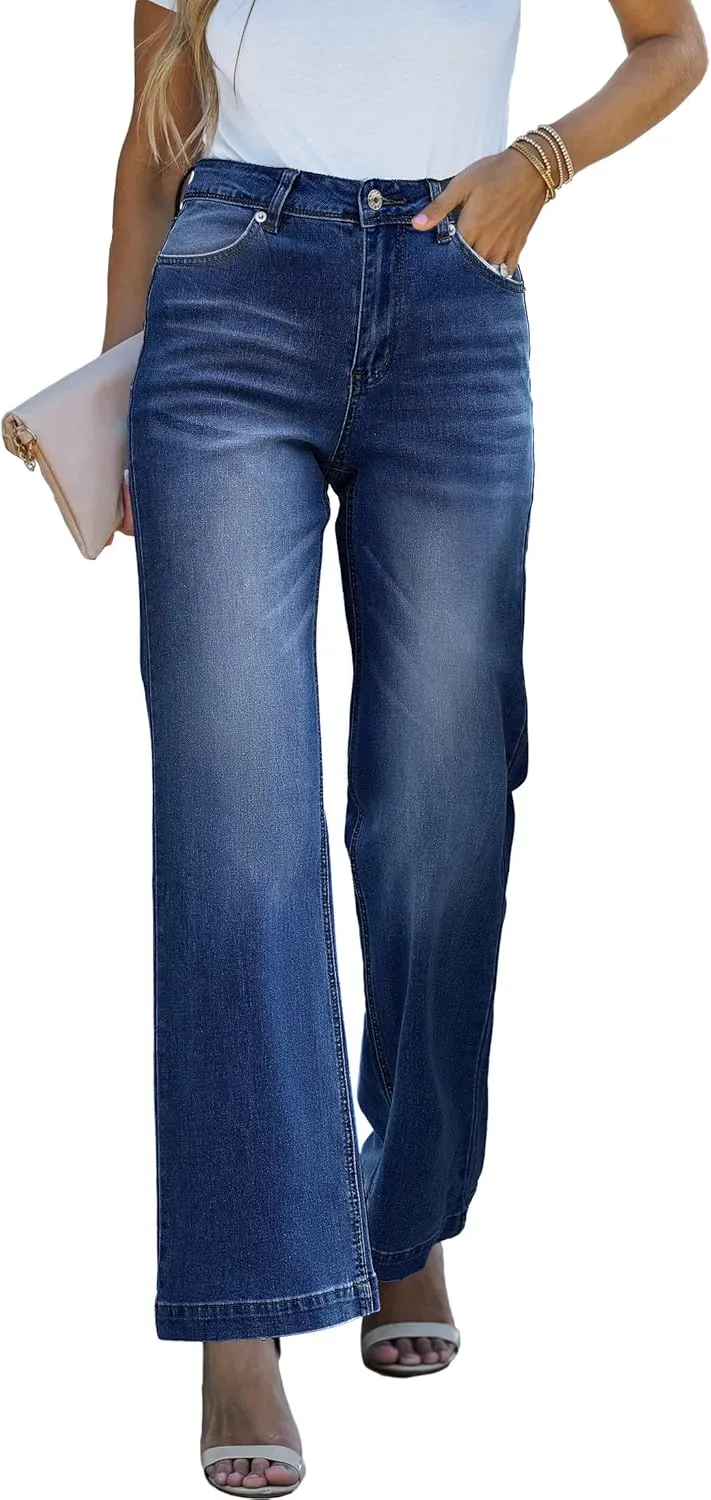 luvamia Wide Leg Jeans for Women Distressed Baggy High Waisted 90s Jeans Stretchy Denim Pants Trendy