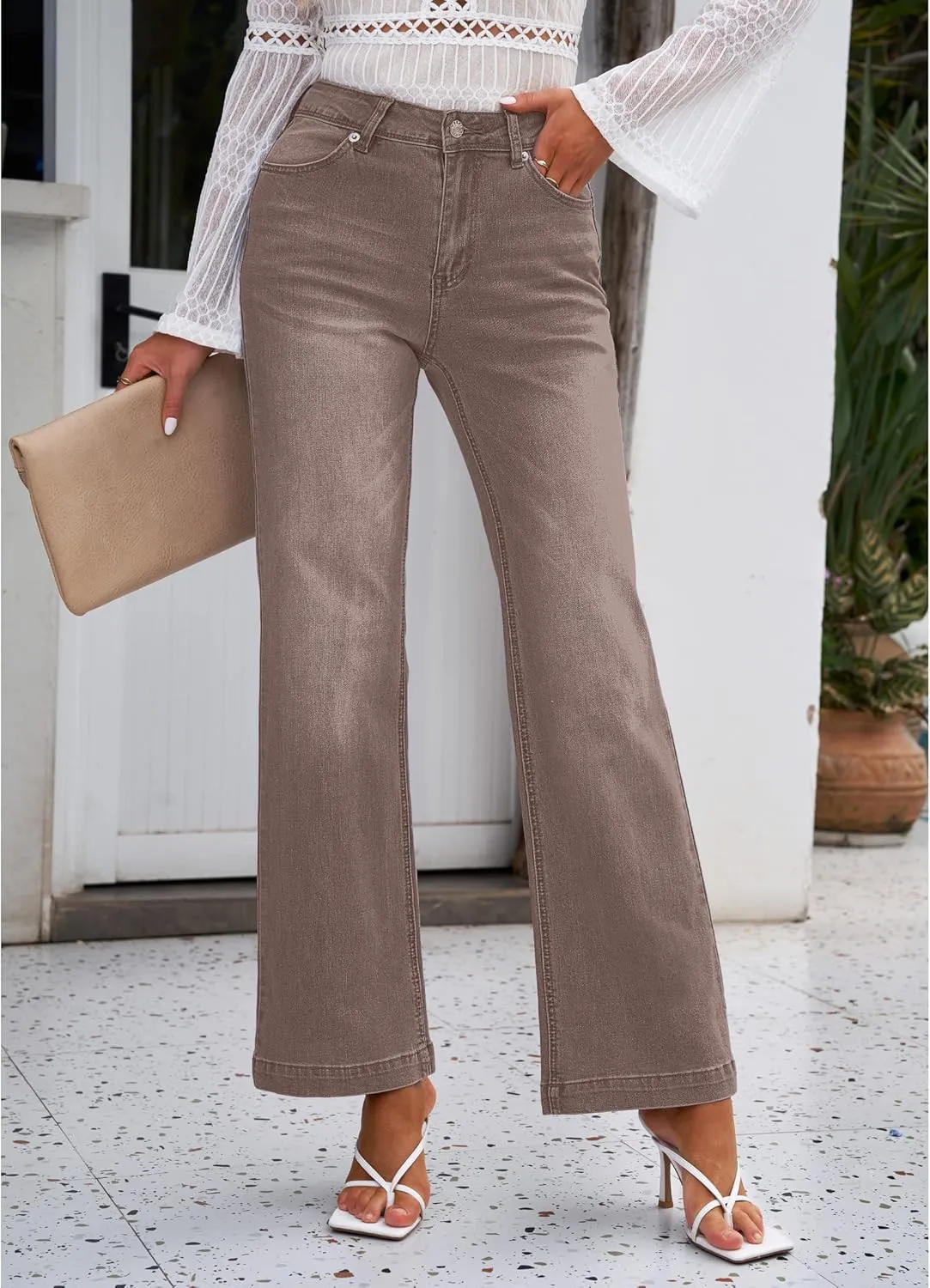 luvamia Wide Leg Jeans for Women Distressed Baggy High Waisted 90s Jeans Stretchy Denim Pants Trendy
