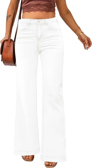 luvamia Wide Leg Jeans for Women High Waist Stretchy Classic Baggy Flare Jeans Denim Pants for Women