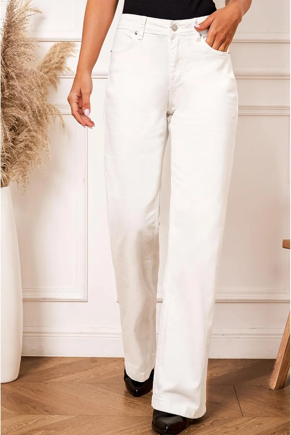 luvamia Wide Leg Jeans for Women High Waist Stretchy Classic Baggy Flare Jeans Denim Pants for Women