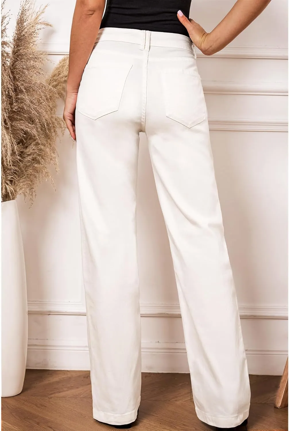 luvamia Wide Leg Jeans for Women High Waist Stretchy Classic Baggy Flare Jeans Denim Pants for Women