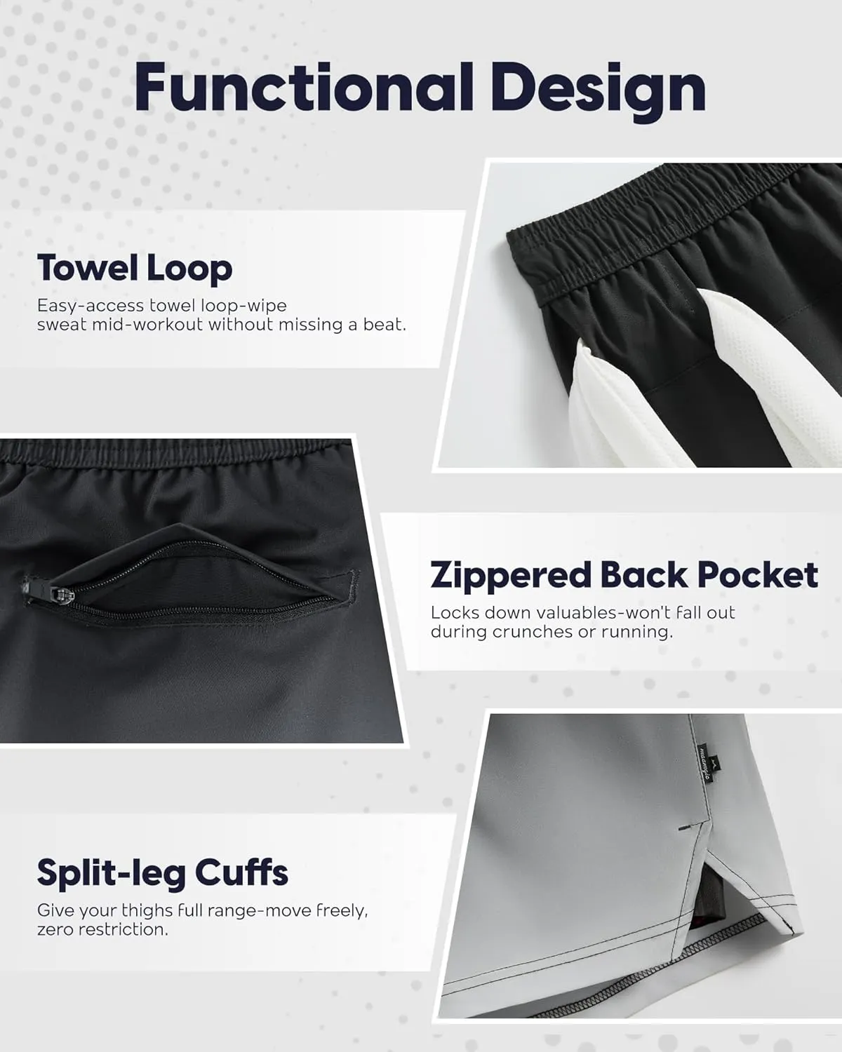maamgic Men's 5'' Athletic Shorts 2 in 1 Running Shorts Recycled Polyester Workout Shorts