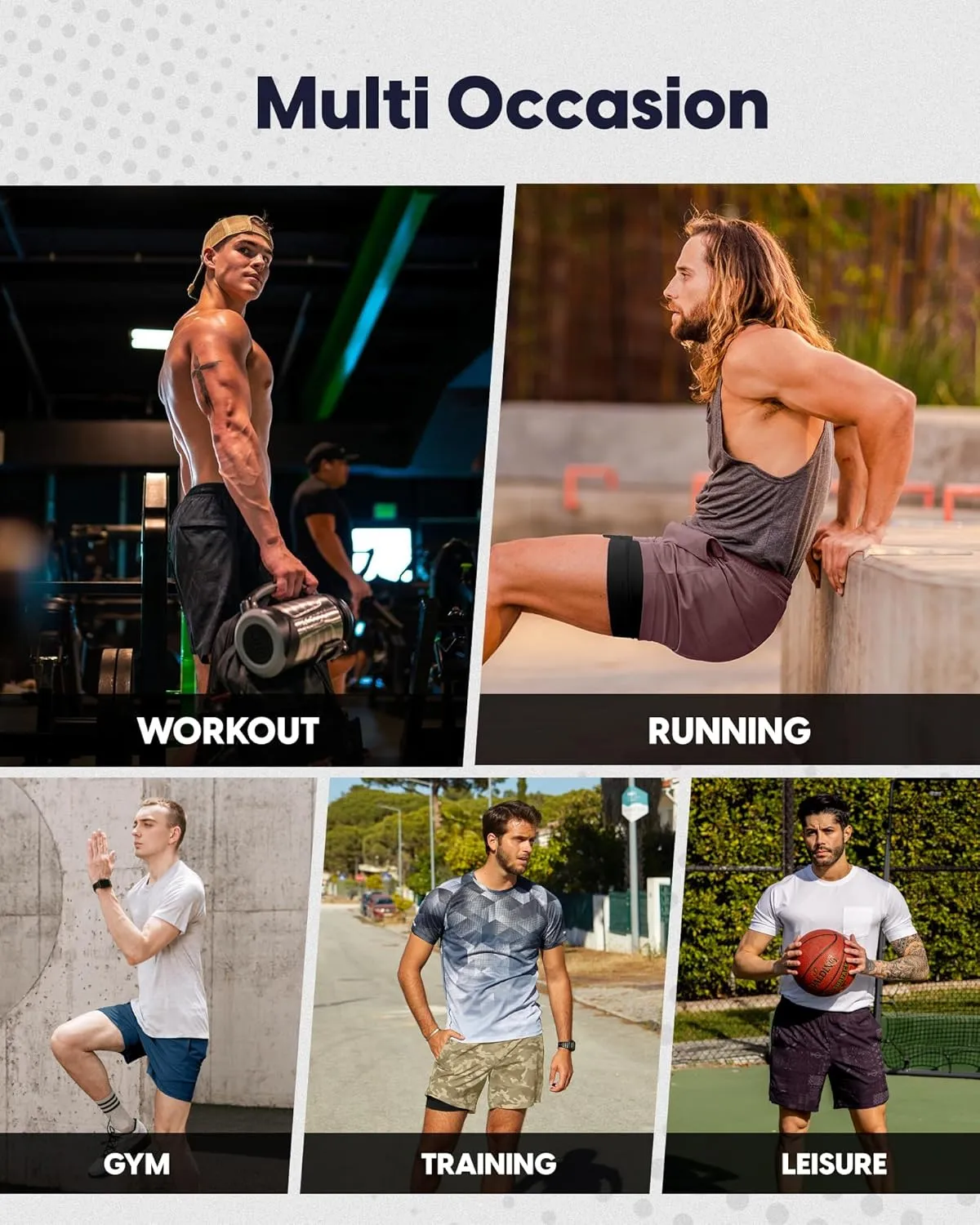 maamgic Men's 5'' Athletic Shorts 2 in 1 Running Shorts Recycled Polyester Workout Shorts