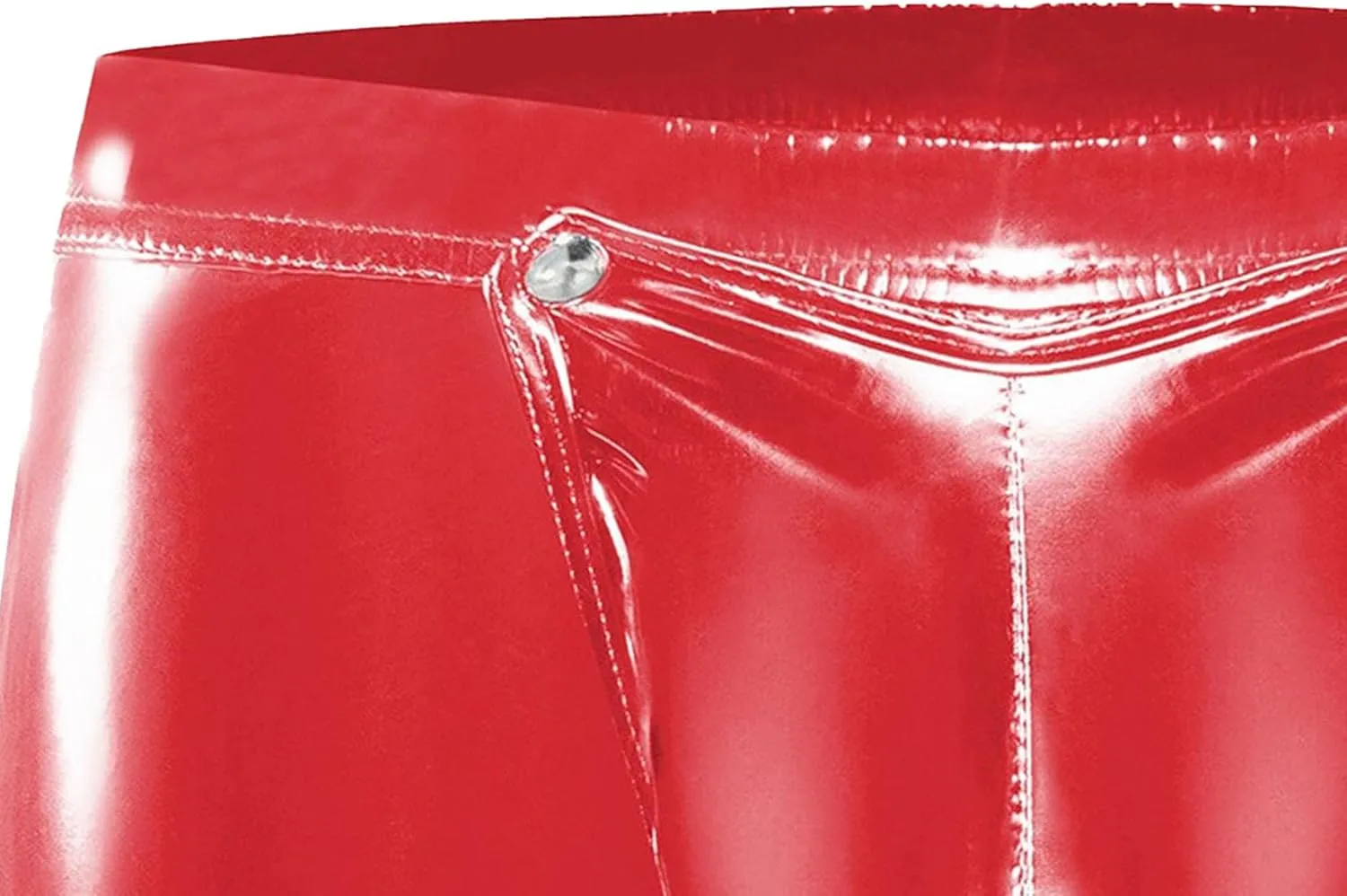 Maiyifu-GJ Men's Faux Leather Boxer Briefs Low Rise Sexy Underwear with Pouch Leather Underpants Shorts for Club Party