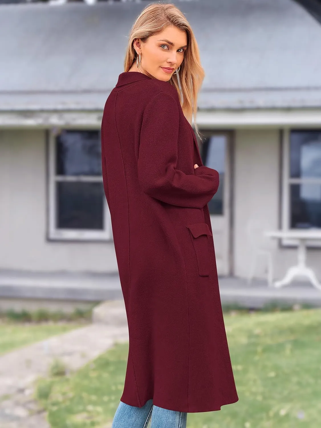 MASCOMODA Open Front Long Cardigan Sweaters for Women Trendy 2025 Fall Winter Oversized Sweater Coats Knit Coatigan Jackets