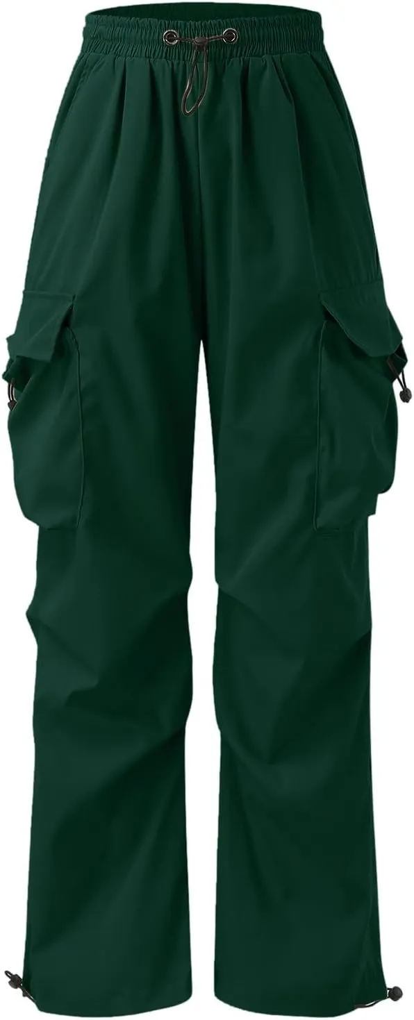 Men Cargo Pants Stretch Casual Joggers Elastic Waist Drawstring Combat Work Pants Multi Pockets