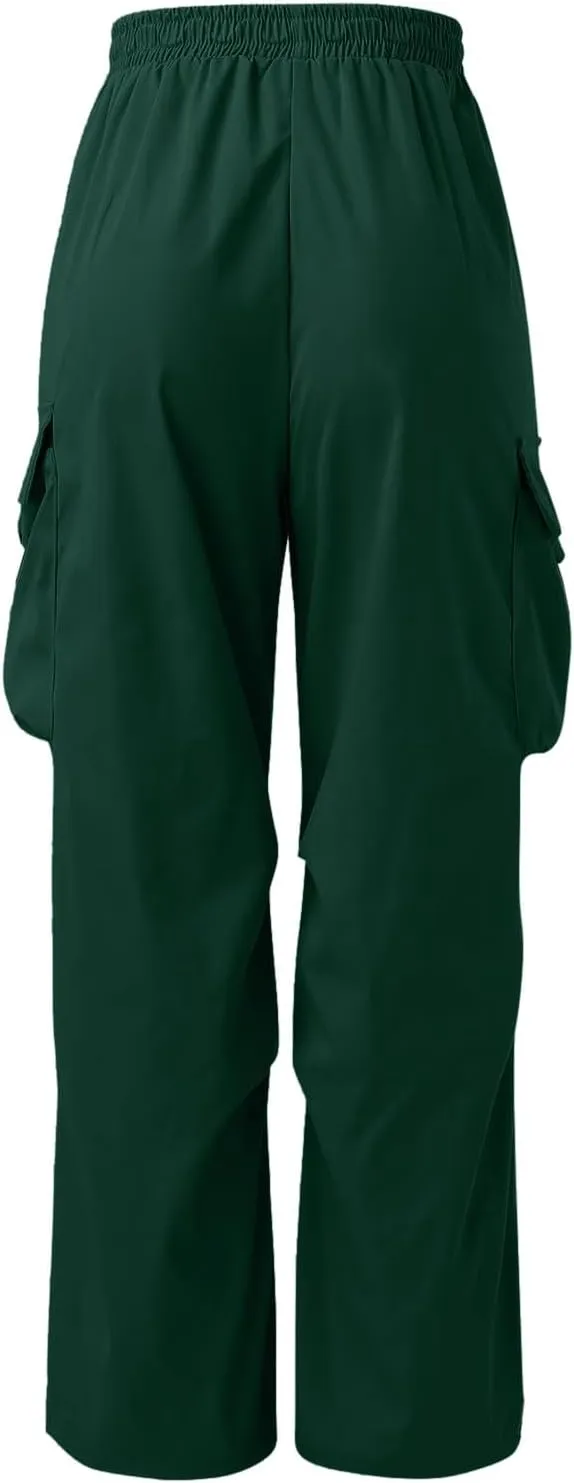 Men Cargo Pants Stretch Casual Joggers Elastic Waist Drawstring Combat Work Pants Multi Pockets