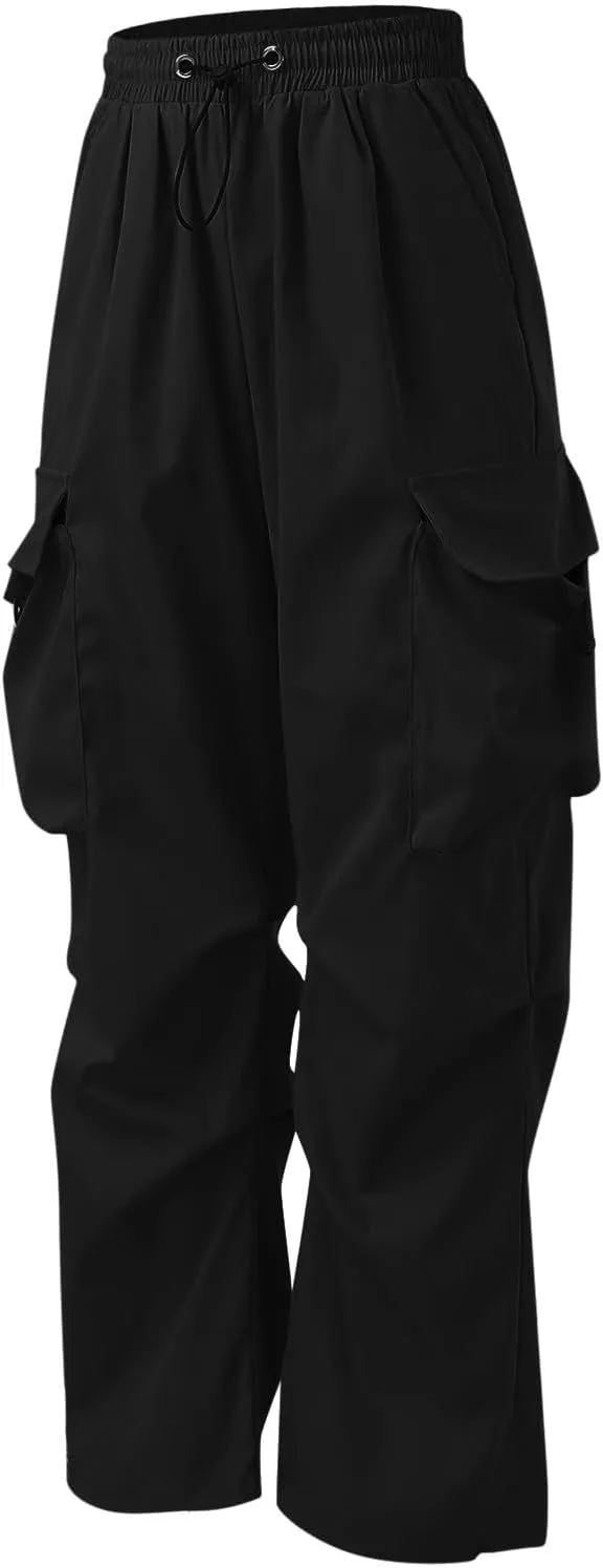 Men Cargo Pants Stretch Casual Joggers Elastic Waist Drawstring Combat Work Pants Multi Pockets