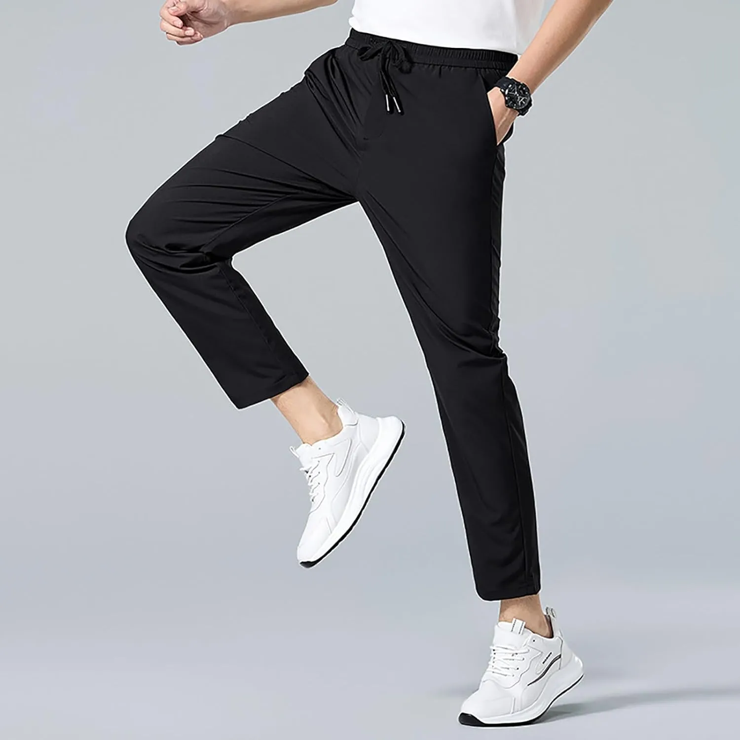 Men Joggers Loose Fit Joggers Sweat Pants with Pocket Sport Track Lounge Pant Comfortable Soft Jogging Bottoms