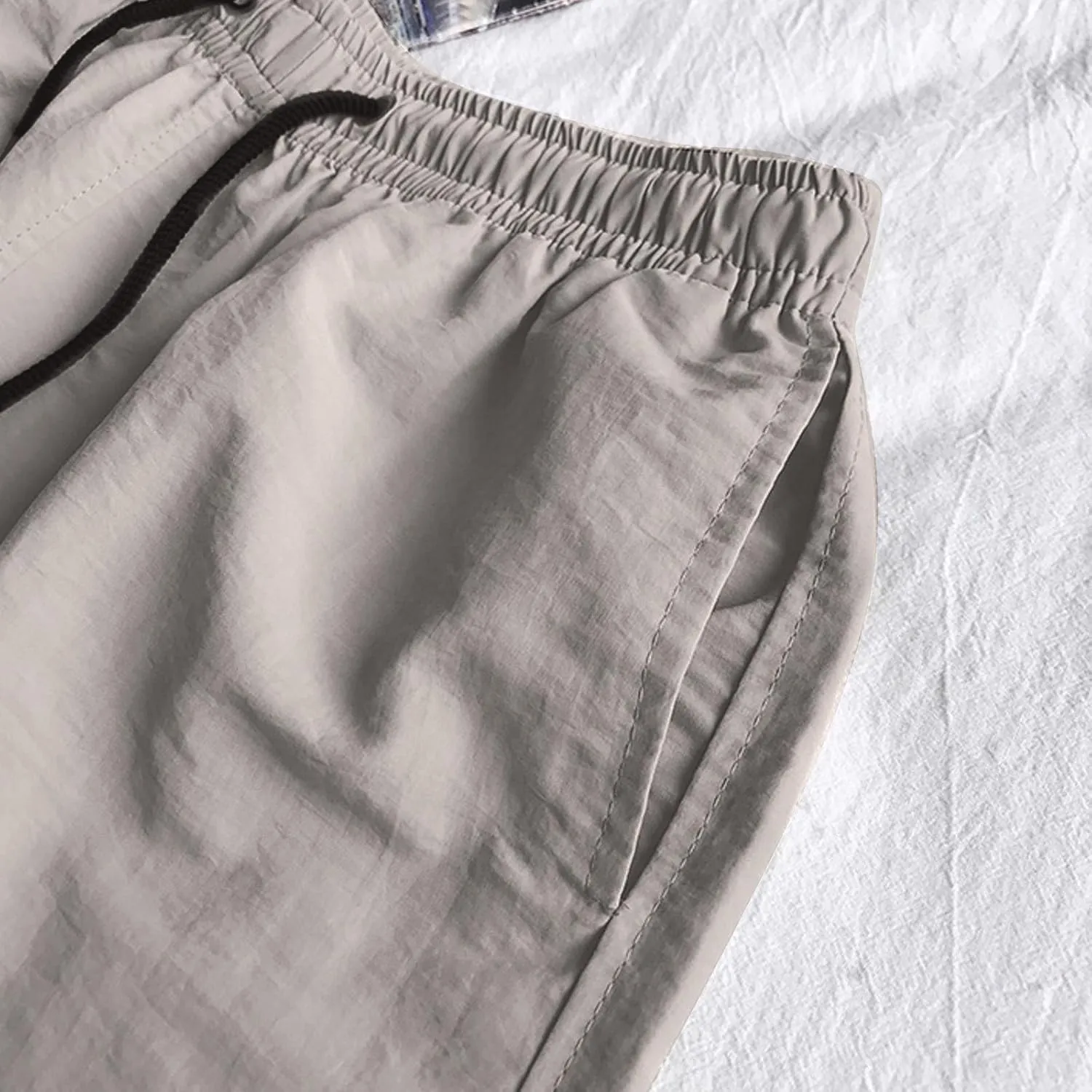 Men Pant Casual Soft Joggers Running Gym Outdoor Sports Sweatpant Open Hem Elastic Waist Combat Pant