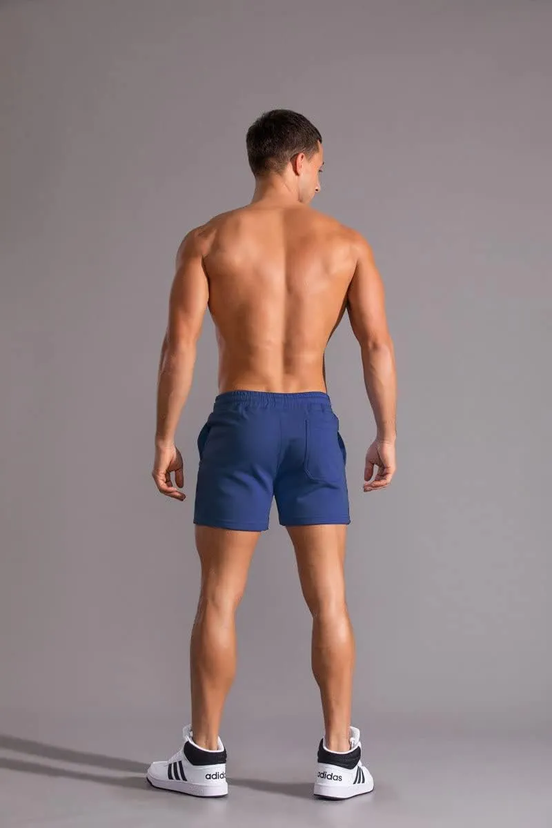 Men's 3 Inch Running Shorts Gym Training Bodybuilding Shorts Breathable Cotton Sports Shorts