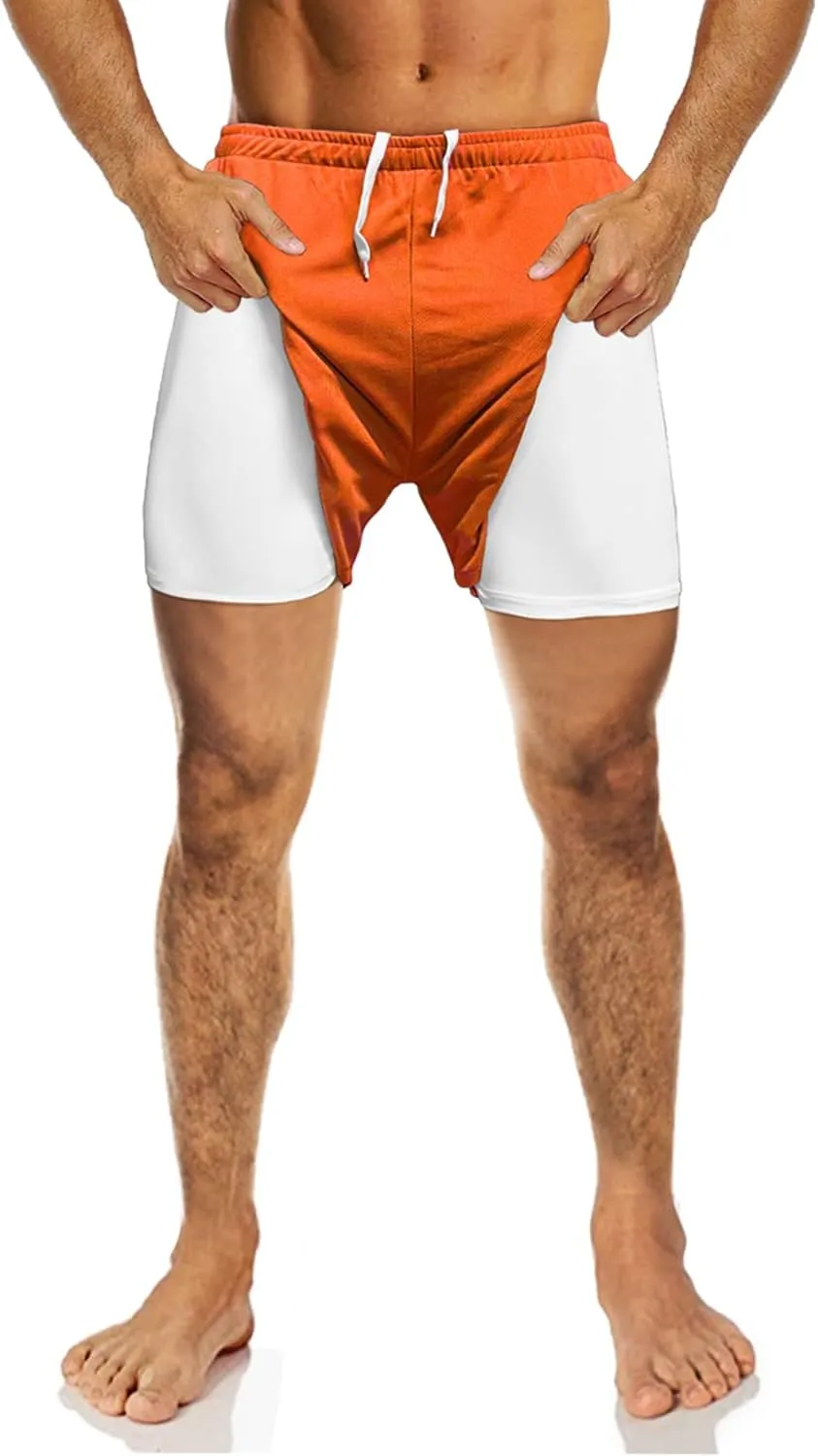 Men's 5 Inch Inseam Shorts Men Running Short Shorts with Liner Workout Shorts Gym Shorts with Large Split Sides